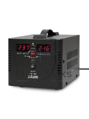 Стабилизатор напряжения Powerman AVS 1500D черный (220В±8% 1500ВА,12А,КПД 98%,циф. индикация вх./вых.)