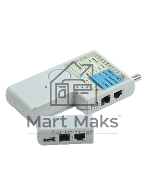 Тестер для витой пары ITK 4в1 RJ45/RJ11/BNC/USB с элем. пит.