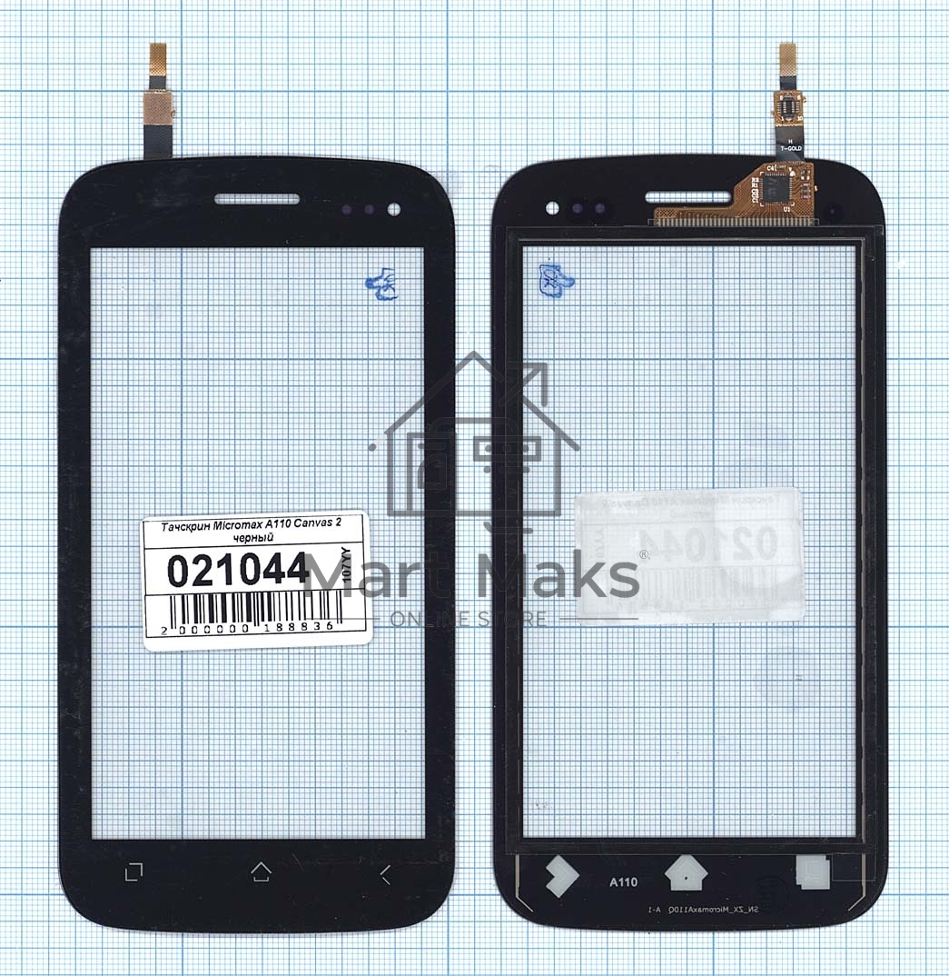 Сенсорное стекло (тачскрин) для Micromax A110 Canvas 2 черное