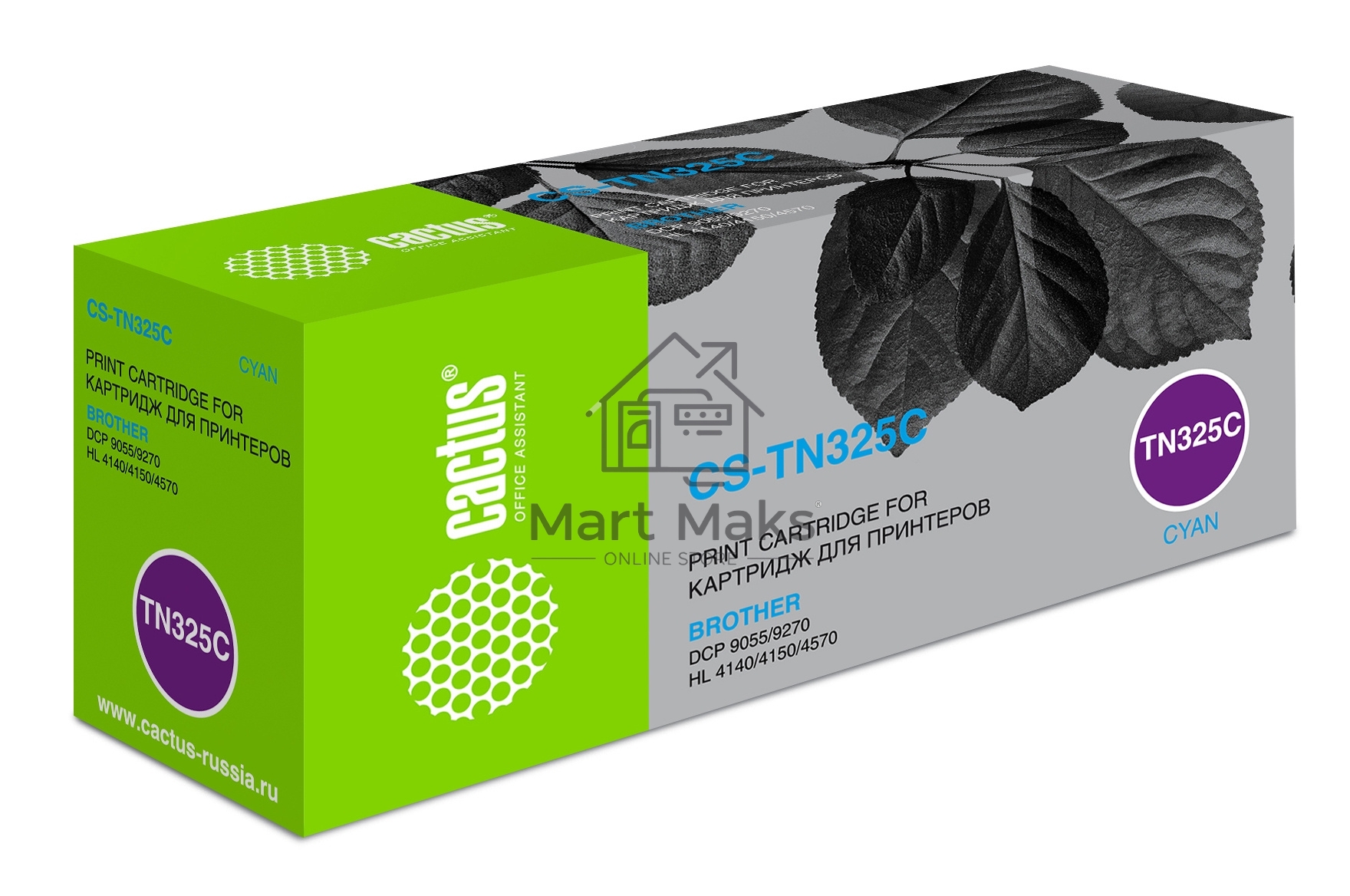 Картридж лазерный Cactus CS-TN325C голубой (3500 стр.) для Brother DCP 9055/9270; HL 4140/4150/4570