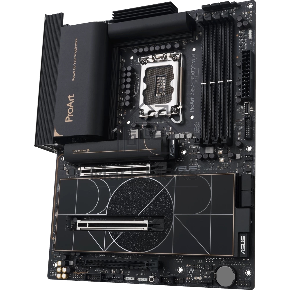 Материнская плата ASUS ProArt Z890-CREATOR WIFI, LGA 1851, Intel Z890, 4xDDR5, 4xSATA, 5xM.2, 2xPCIe 5.0 x16, 1xPCIe 4.0 x16, 1xHDMI, 1xDP, 1x 10Gb LAN, 1x 2.5Gb LAN, 2xUSB-C 10Gbps, 6xUSB-A 10Gbps, 1xUSB-A 2.0, 7.1, ATX
