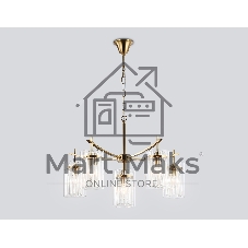 Люстра Ambrella light LH56031/5+1 BS/CL латунь/прозрачный E14*6 max 40W D680*1200