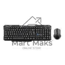 Комплект клавиатура+мышь Oklick 205MK беспроводной, USB, 1600 DPI, чёрный