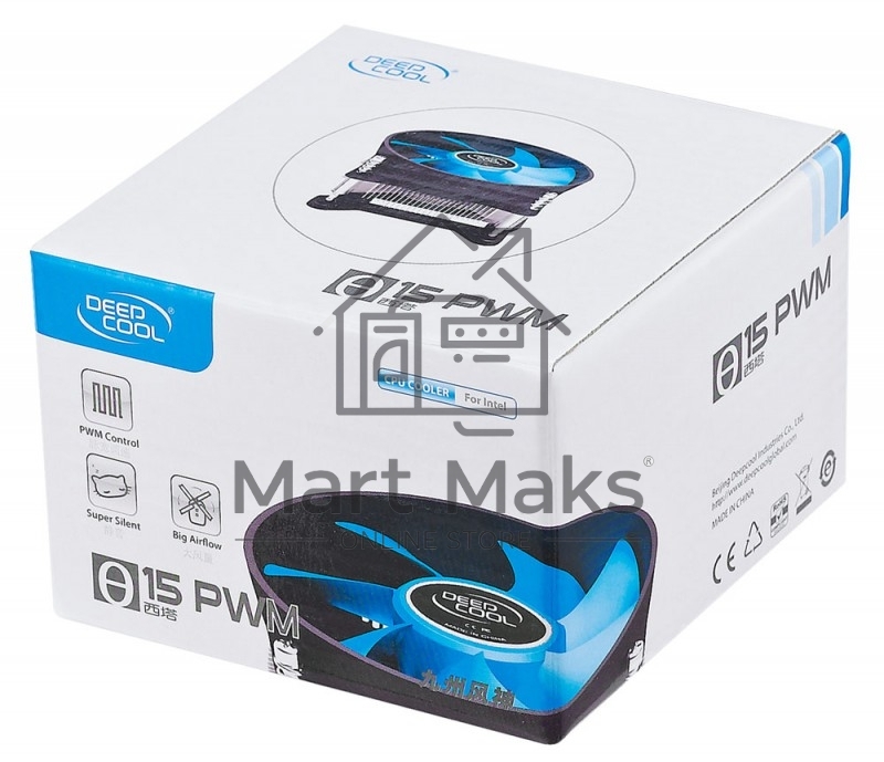 Кулер для процессора DEEPCOOL THETA 15 PWM черный/синий, 100 мм, алюминий, 2800 об/мин, 36 дБ, 4 pin, 95 Вт, 46 мм