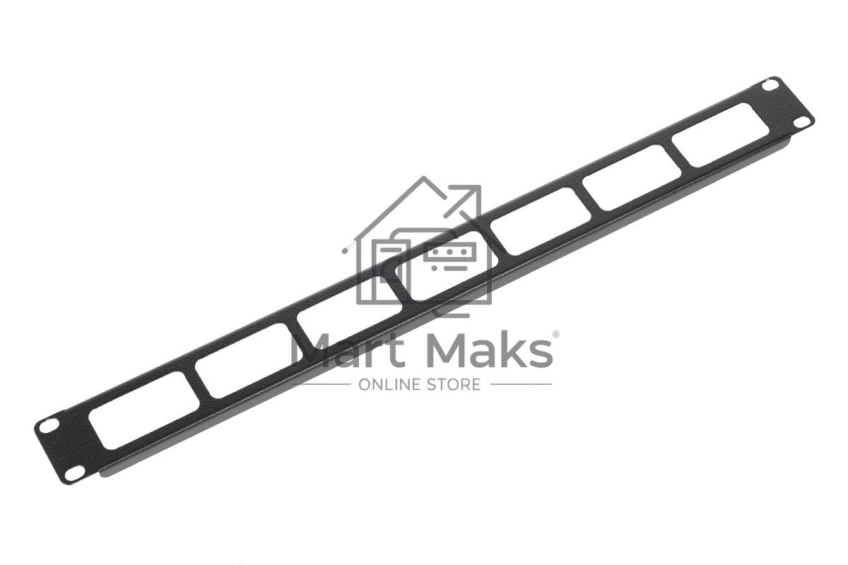 Кабельный органайзер Горизонтальный ЦМО ГКО-О-1-9005 односторонний окна 1U шир.:19