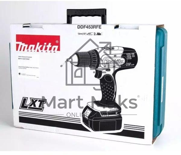 Дрель-шуруповерт Makita DDF453RFE, Аккумуляторная, 18В, 2 АКБ, Кейс