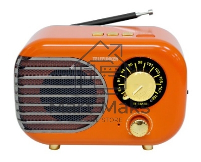 Радиоприемник настольный Telefunken TF-1682B оранжевый/золотистый USB microSD