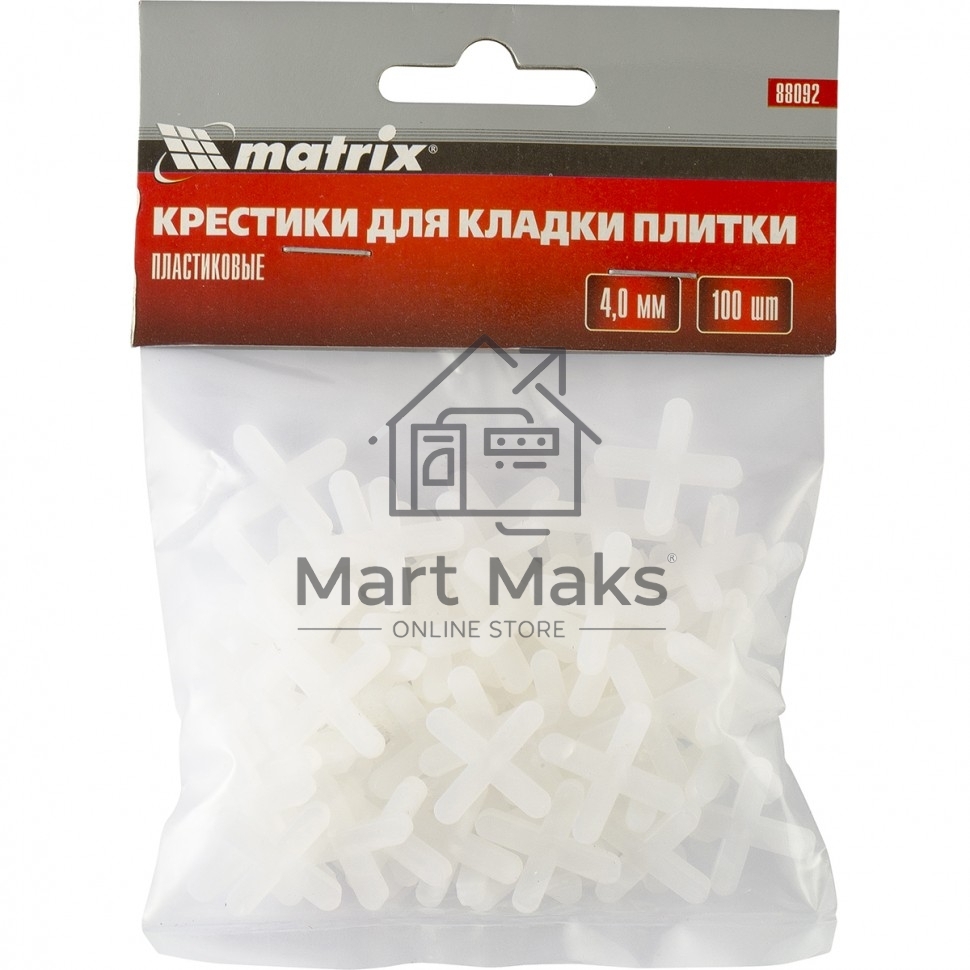 Крестики, 4,0 мм, для кладки плитки, 100 шт. Matrix