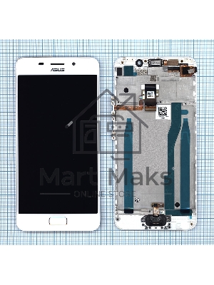 Дисплей для Asus ZenFone 3s Max ZC521TL белый с рамкой