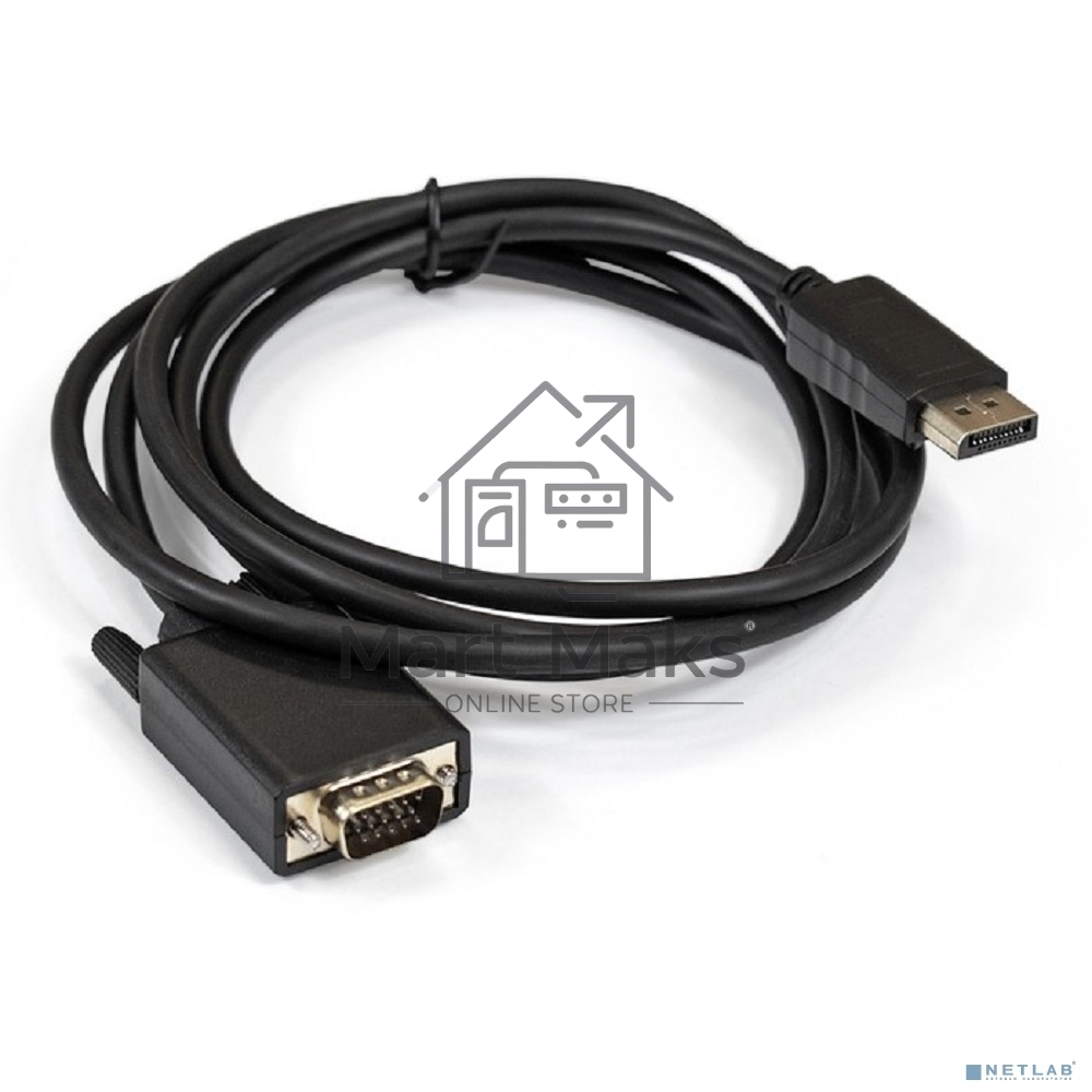 Кабель Exegate EX284914RUS DisplayPort-VGA ExeGate EX-CC-DPM-VGAM-1.8 (20M/15M, 1,8м, экран)