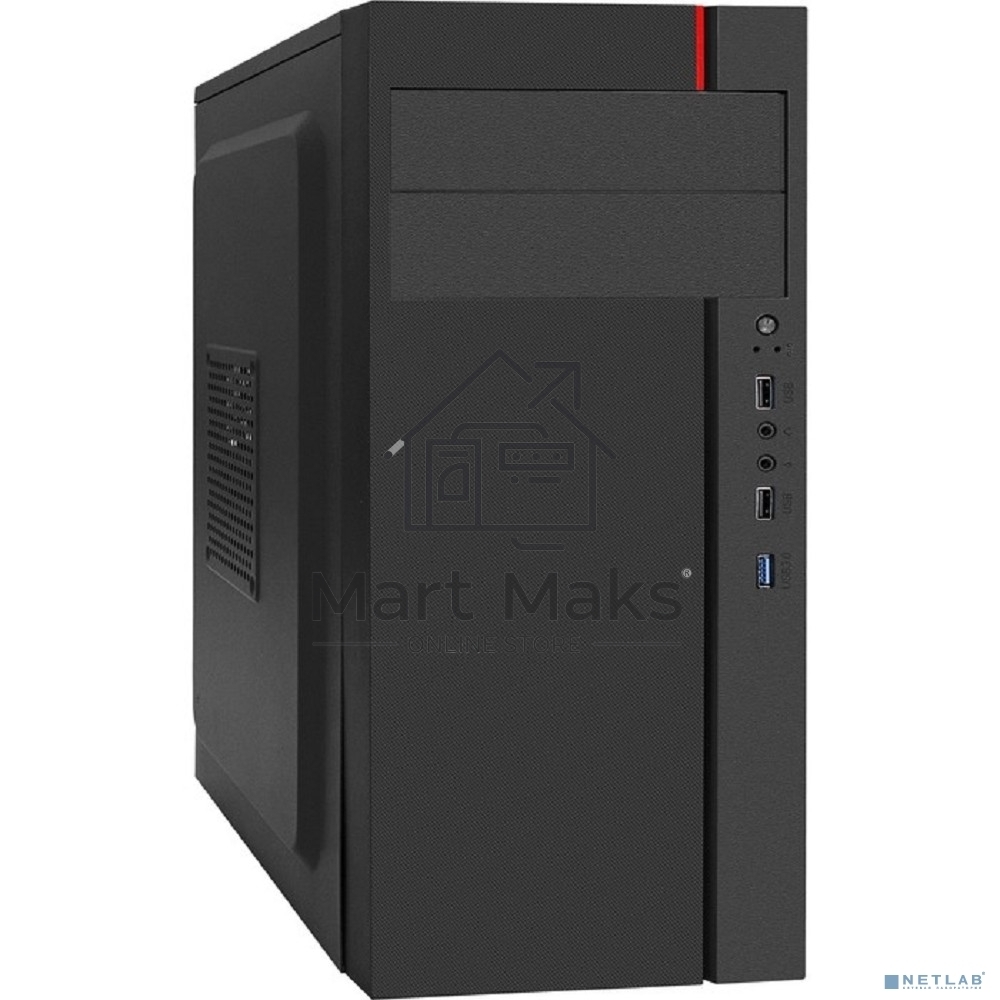 Компьютерный корпус Miditower ExeGate AA-440U (ATX, без БП, 2*USB+1*USB3.0, аудио, черный)