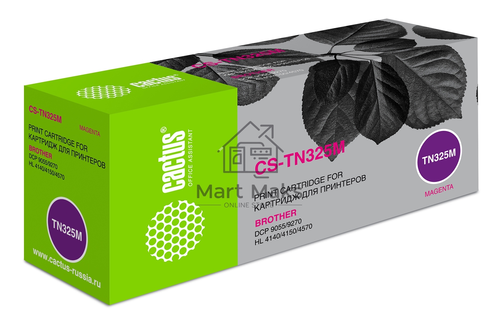 Картридж лазерный Cactus CS-TN325M пурпурный (3500 стр.) для Brother DCP 9055/9270; HL 4140/4150/4570