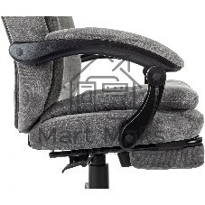 Кресло руководителя Бюрократ T-9950MSG-F Fabric серый Light-19, крестов. пластик, подст. для ног