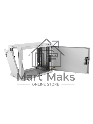 Шкаф коммутационный ЦМО (ШРН-9.350.1) настенный 9U 600x350мм пер.дв.стал.лист 200кг серый 300мм 180град.