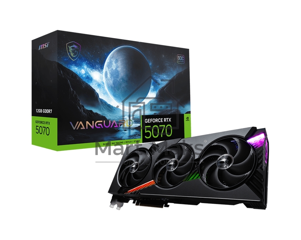 Видеокарта MSI RTX5070 VANGUARD SOC 12GB GDDR7 192bit 3xDP HDMI 3FAN RTL