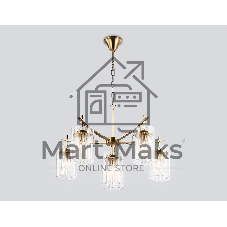 Люстра Ambrella light LH56031/5+1 BS/CL латунь/прозрачный E14*6 max 40W D680*1200