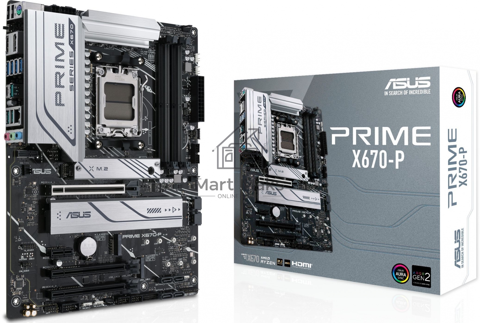 Материнская плата ASUS PRIME X670-P, AM5, AMD X670, 4xDDR5, 6xSATA, 3xM.2, 1xPCI-E 4.0 x16, 2xPCI-E 4.0 x4, 1xPCI-E x1, 1xHDMI, 1xDP, 1x 2.5Gb LAN, 2xUSB-A 2.0, 3xUSB-A 3.2 Gen 1, 3xUSB-A 3.2 Gen 2, 1xUSB-C 3.2 Gen 2x2, 3x3.5 мм, 7.1, ATX.