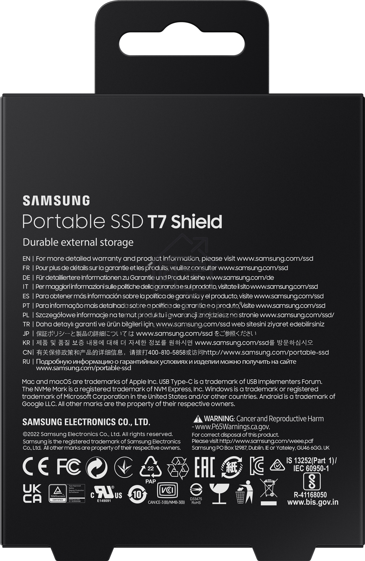 Твердотельный диск Samsung T7 Shield External 4Tb BLACK USB 3.2 (MU-PE4T0S/WW)