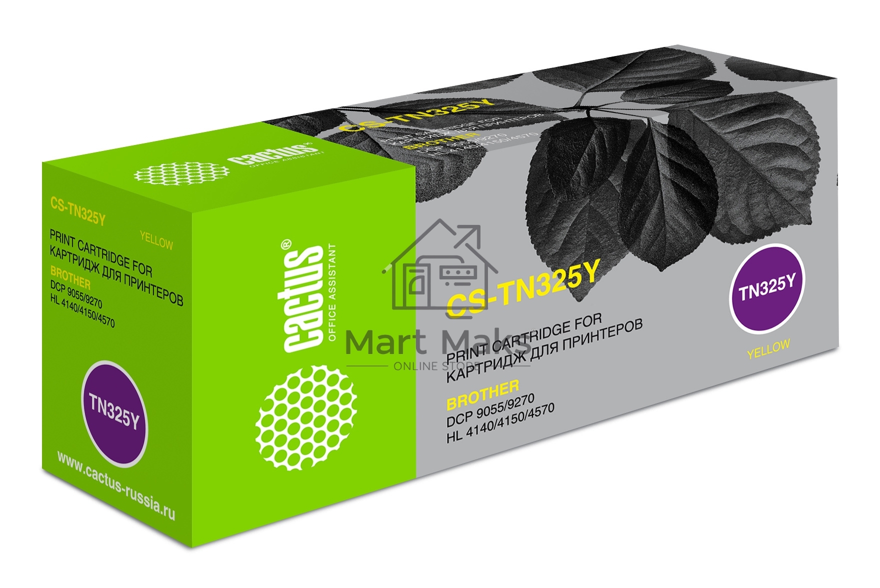 Картридж лазерный Cactus CS-TN325Y желтый (3500 стр.) для Brother DCP 9055/9270; HL 4140/4150/4570