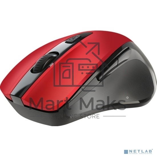Мышь беспроводная Defender Prime MB-053 красный, 1600 dpi, радиоканал, USB, кнопки - 6