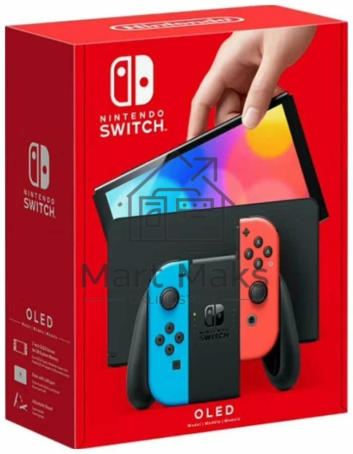 Игровая приставка Nintendo Switch OLED сине-красный