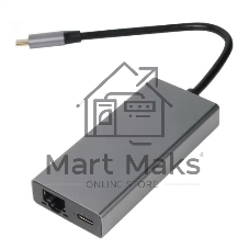 Адаптер VCOM CU459 Type-Cm --> RJ-45+2USB3.0(f) + PD100 Вт Alum Shell