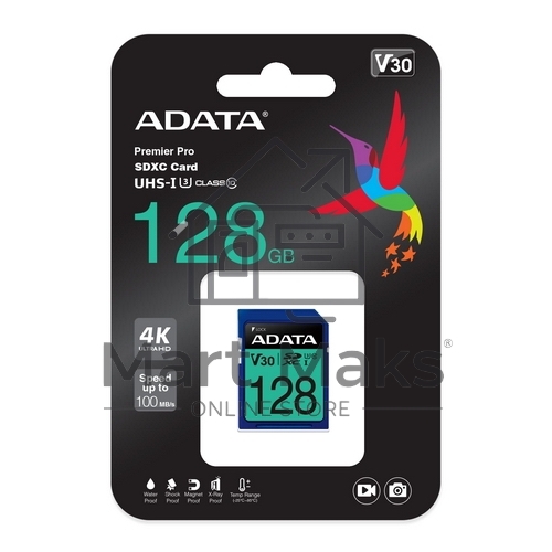 Флеш карта SD ADATA 128GB ADATA Premier Pro SDXC Class 10 UHS-I U3 V30S 95/60 MB/sФлеш карта SD
