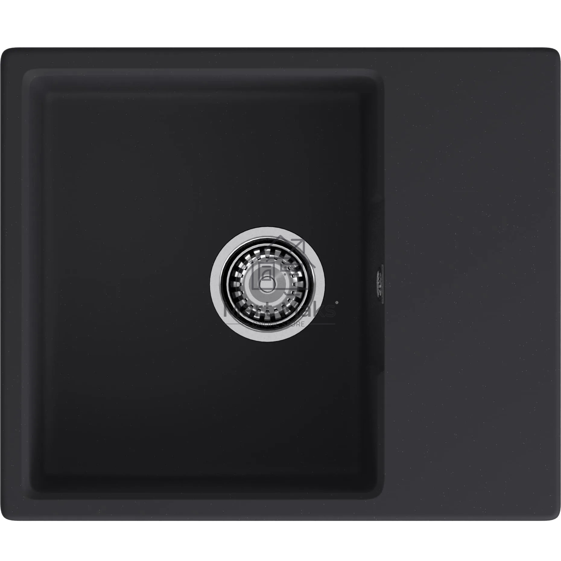 Мойка GRANFEST URBAN 658L 1-чаша+крыло 580*490мм, монтаж: врезной, материал: кварц, черный