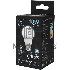 Лампа светодиодная Gauss A60 10Вт цок.:E27 шар 220B 4100K св.свеч.бел.нейт. A60 (упак.:10шт)