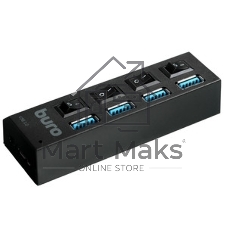 USB-концентратор Buro BU-HUB4-U3.0-L, USB 3.0, USB 4 порта, USB