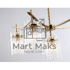 Люстра Ambrella light LH56031/5+1 BS/CL латунь/прозрачный E14*6 max 40W D680*1200