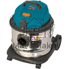 Строительный пылесос Bort BSS-1215 синий/серебристый, 260/1200 Вт, уборка сухая/влажная, пылесборник мешок/контейнер, 15 л