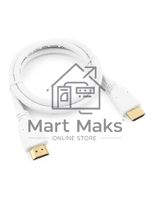 Кабель Cablexpert HDMI CC-HDMI4-W-1M, 19M/19M, v2.0, медь, позол.разъемы, экран, 1м, белый, пакет