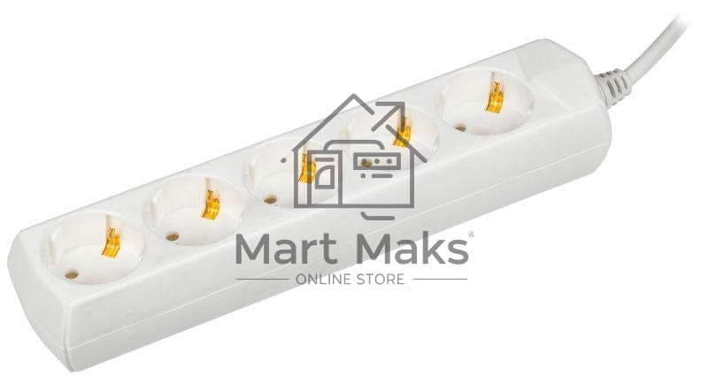 Удлинитель 5х3м с заземл. 10А 250В У05 GENERICA 2P+PE 3х1кв.мм IEK WYP10-10-05-03-Z-G