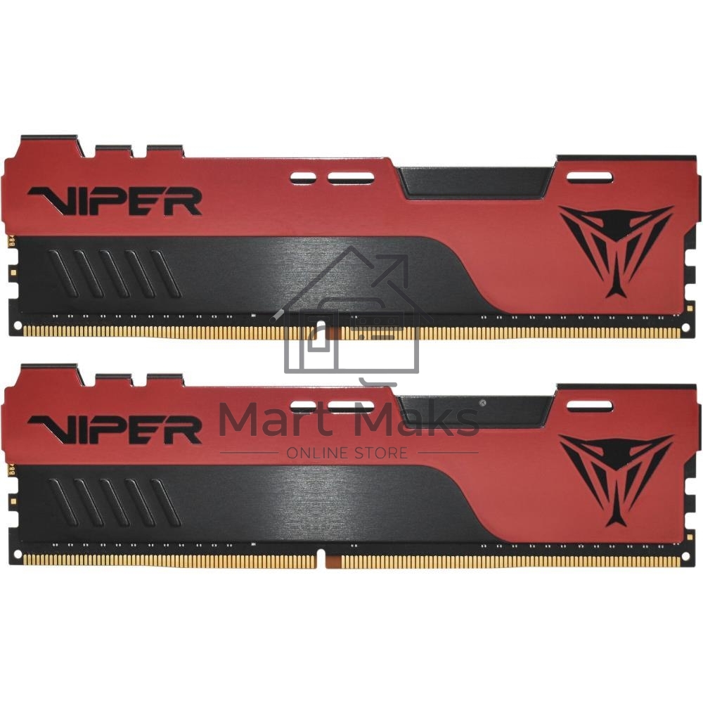 Оперативная память Patriot Viper Elite II, DDR4, 32GB (2x16 GB), 3200 MHz, CL18, DIMM, радиатор, красный, черный