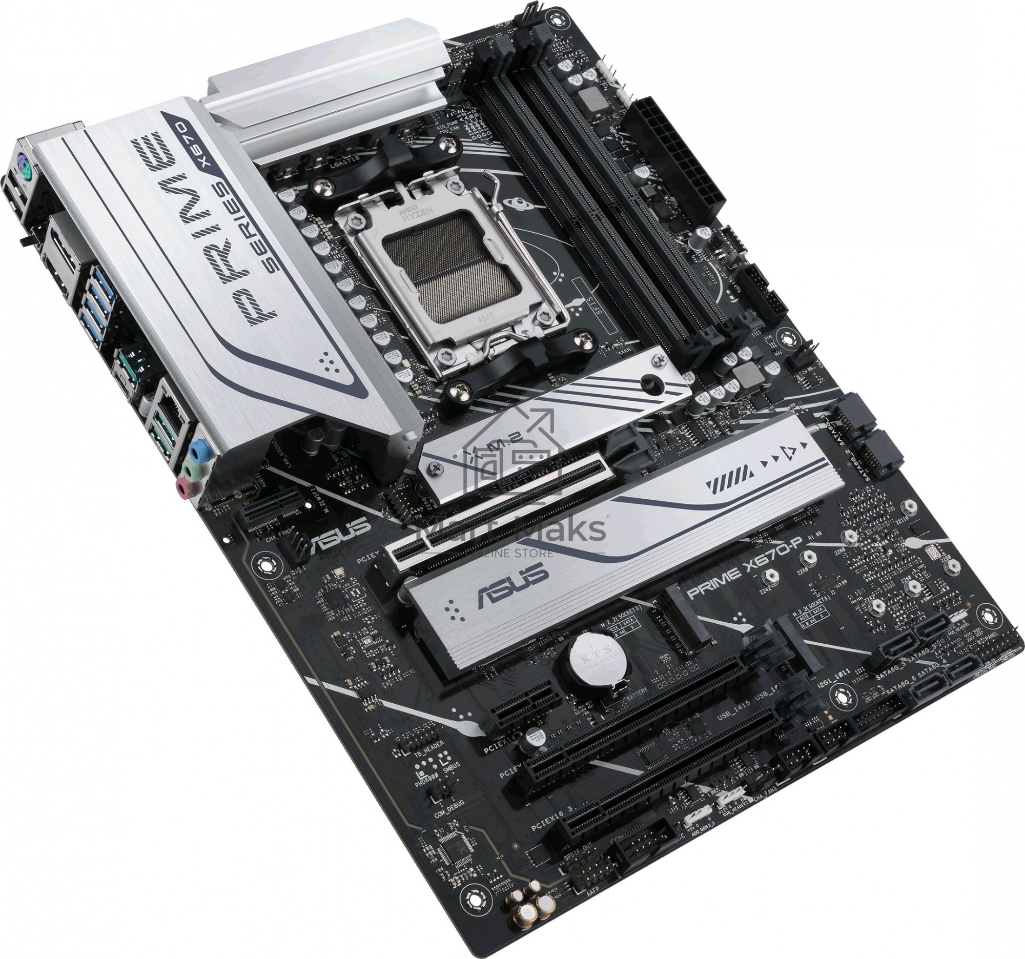 Материнская плата ASUS PRIME X670-P, AM5, AMD X670, 4xDDR5, 6xSATA, 3xM.2, 1xPCI-E 4.0 x16, 2xPCI-E 4.0 x4, 1xPCI-E x1, 1xHDMI, 1xDP, 1x 2.5Gb LAN, 2xUSB-A 2.0, 3xUSB-A 3.2 Gen 1, 3xUSB-A 3.2 Gen 2, 1xUSB-C 3.2 Gen 2x2, 3x3.5 мм, 7.1, ATX.