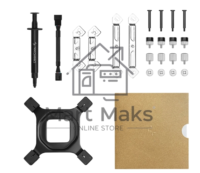 Кулер для процессора DEEPCOOL AN600 черный, 120 мм, алюминий, 1850 об/мин, 24.2 дБ, 4 pin, 180 Вт, 67 мм