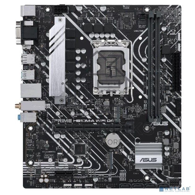 Материнская плата ASUS PRIME H610M-A WIFI D4, LGA 1700, Intel H610, 2xDDR4, 4xSATA, 2xM.2, 1xPCI-E 4.0 x16, 1xHDMI, 1xDisplayPort, 1x 1Gb LAN, 2xUSB-A 3.2 Gen 2, 4xUSB-A 2.0, 3x3.5 мм, 7.1, Micro-ATX