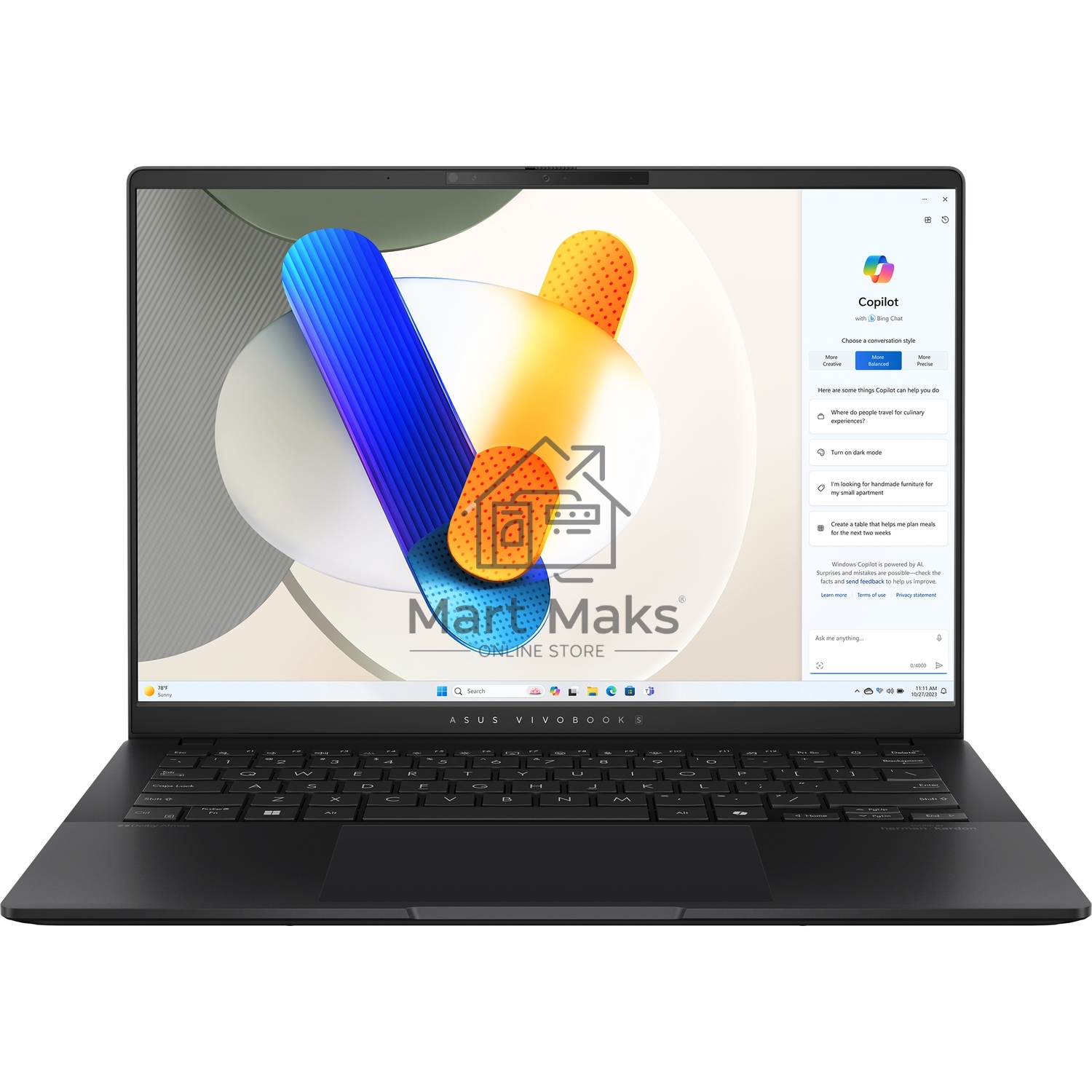 Ноутбук Asus VivoBook S14 OLED M5406NA-QD109 Ryzen 5 7535HS 16Gb SSD1Tb AMD Radeon 14