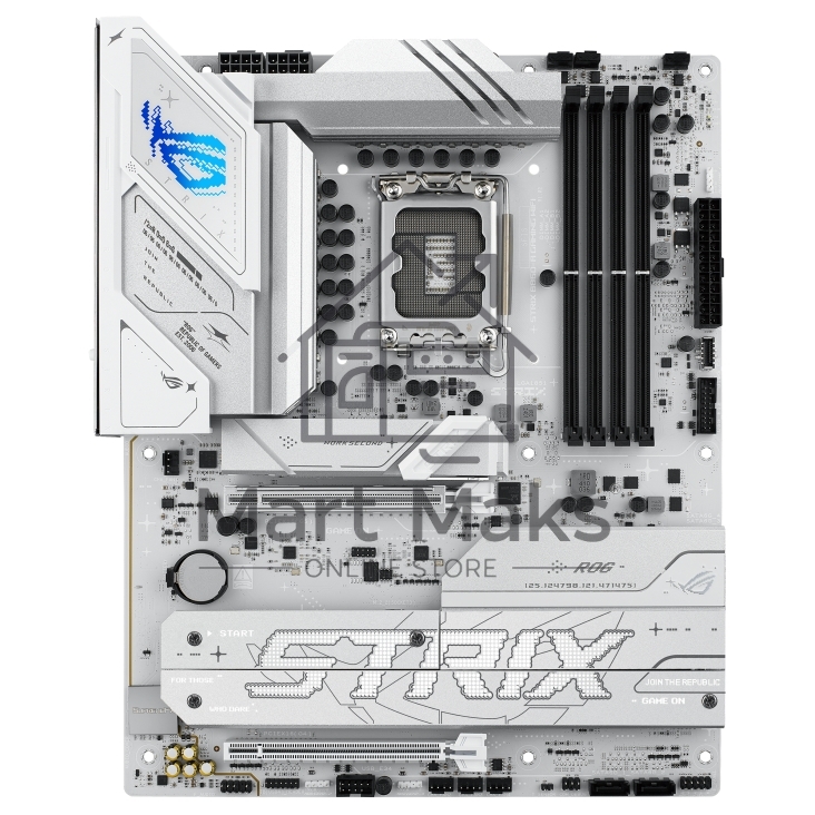 Материнская плата ASUS ROG STRIX B860-A GAMING WIFI, LGA1851, Intel B860, 4xDDR5, 4xSATA, 4xM.2, 2xPCIe 5.0 x16, 1xDP, 1xHDMI, 1x2.5Gb LAN, Wi-Fi, Bluetooth, 4xUSB 2.0, 2xUSB 3.2 Gen 1, 3xUSB 3.2 Gen 2, 1xUSB 4, 2xUSB-C, 3x3.5 мм, 7.1, ATX