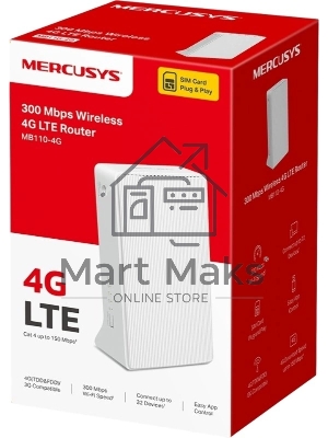 Роутер Wi-Fi Mercusys MB110-4G N300 с поддержкой 4G LTE