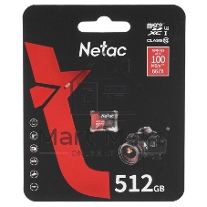 Флеш карта NeTac P500 Extreme Pro MicroSDXC 512Gb V30/A1/C10 up to 100Mb/s