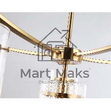 Люстра Ambrella light LH56031/5+1 BS/CL латунь/прозрачный E14*6 max 40W D680*1200