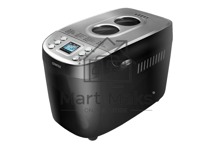 Хлебопечь Centek CT-1415 (черн) 1500 г БОЛЬШОЙ ОБЪЁМ, 860Вт, 15 программ, таймер, LCD, окошко