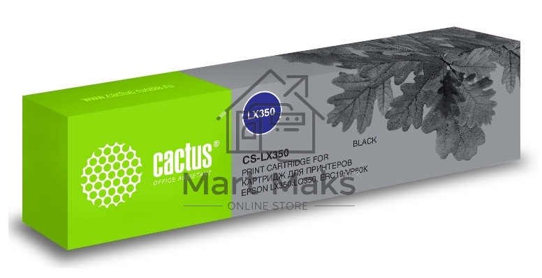 Картридж матричный Cactus CS-LX350 черный (12.7 мм, 10 м, 3500000 знаков) для Epson LX350/LQ350/ERC19/VP80K
