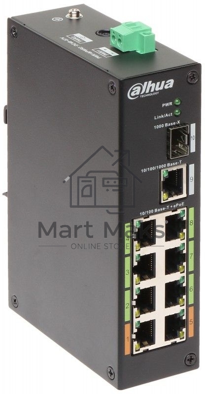 Коммутатор Dahua DH-LR2110-8ET-120 8-портовый ePoE