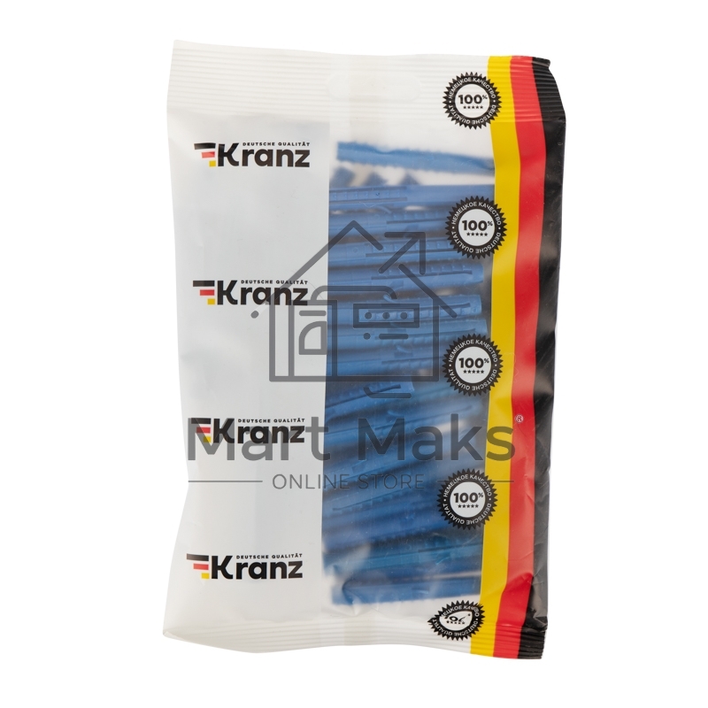 Дюбель распорный KRANZ 8х80, синий, пакет (50 шт./уп.)