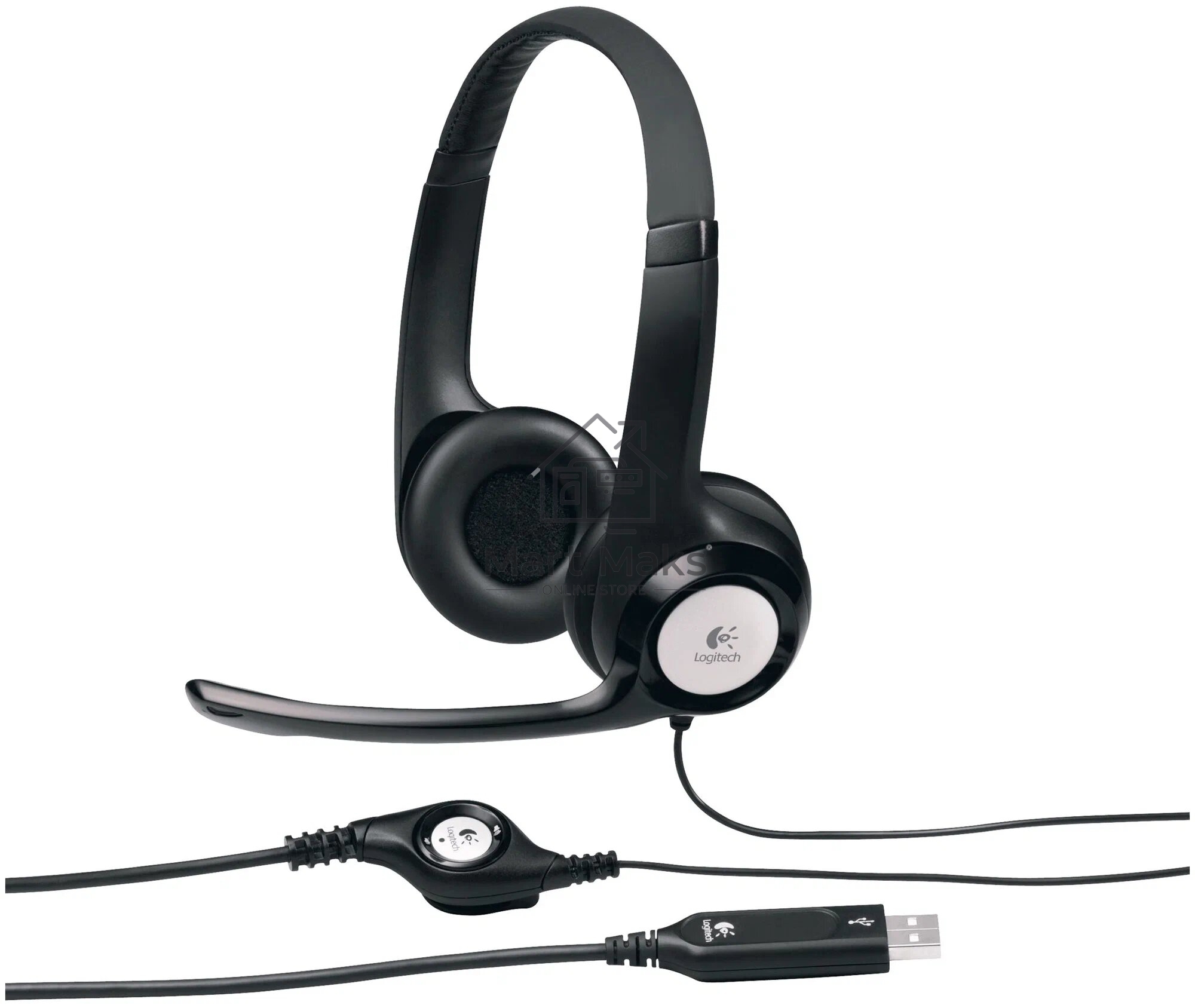 Гарнитура Logitech Headset Logitech H390 USB черный