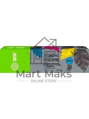 Картридж струйный Cactus CS-L0S30YC 976YC пурпурный (245мл) для HP PageWide P55250dw/P57750dw