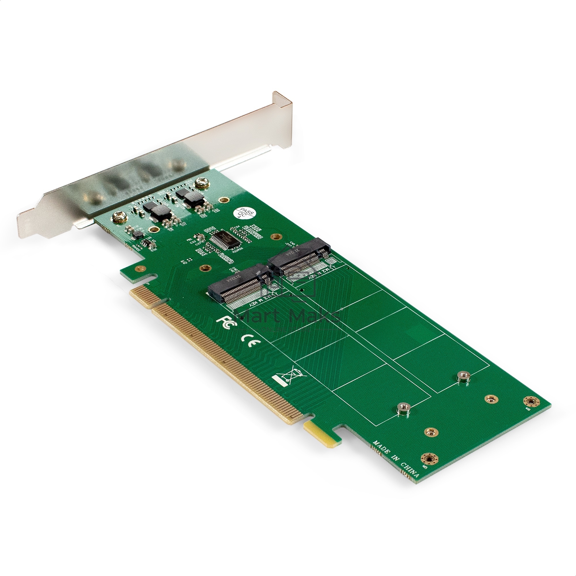 Переходник ExeGate EXE-597E4 (4 x M.2 M key -> PCI-E x16 v3.0, для установки четырех SSD M.2 2230/2242/2260/2280/22110 M key NGFF в слот PCI-E, материнская плата должна быть c функции Bifurcation PCI-E)